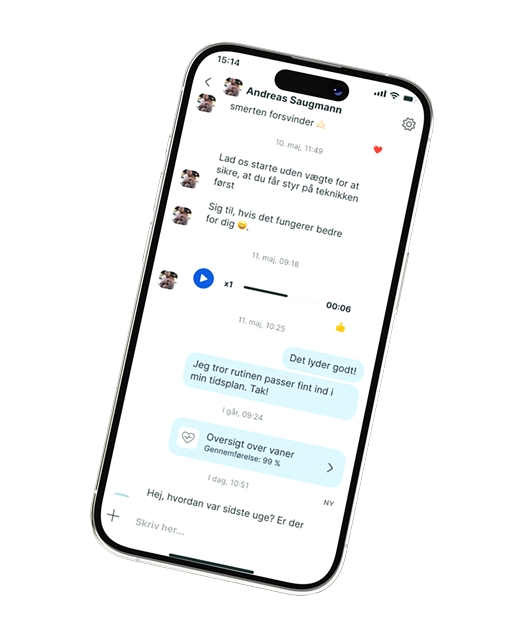 Eksempel på chat i appen